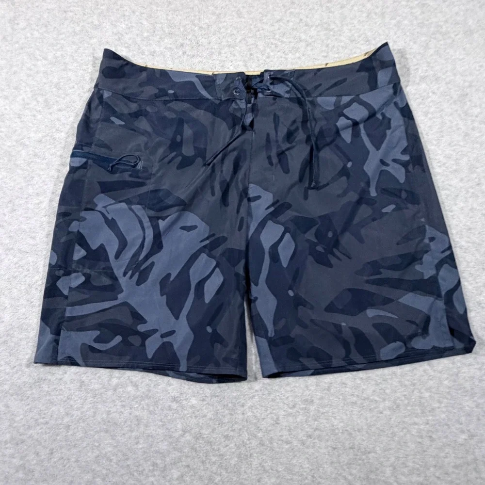 Patagonia Board Shorts Men 38 Blue Leaf Camo Lace Up Surf Swim Trunks